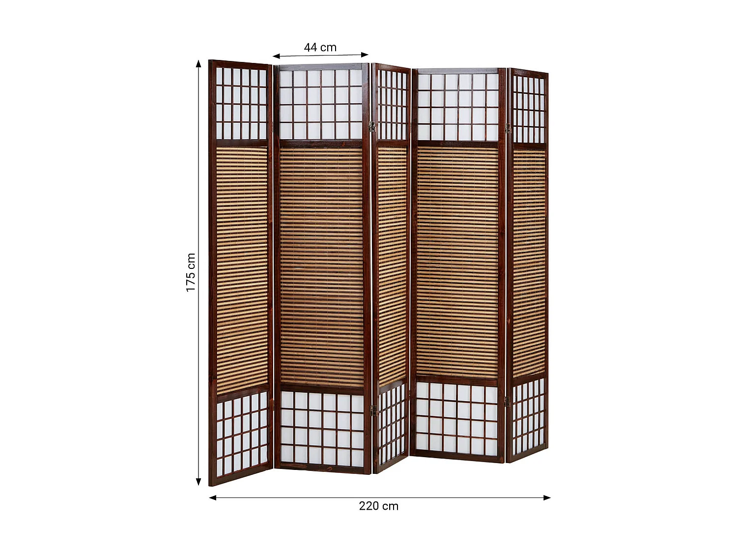 Separador de ambientes 220x2.2x175 cm marrón oscuro