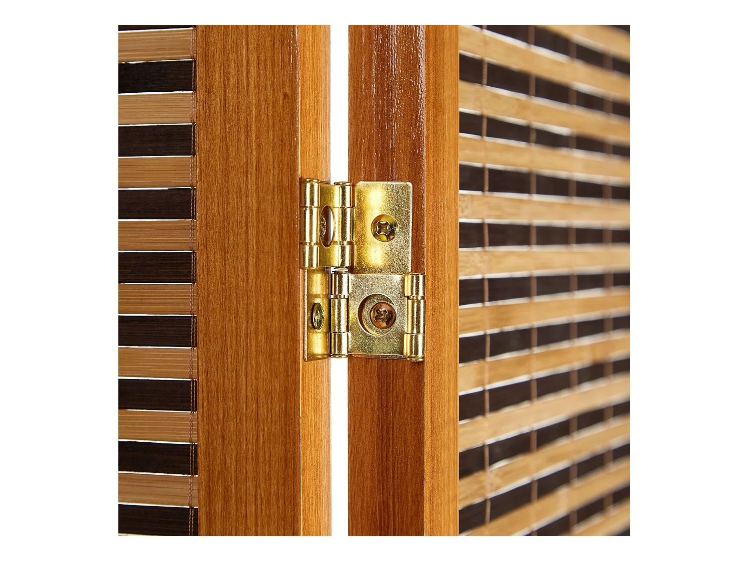 Paravent 120x200x1.8 cm Marron Bambou