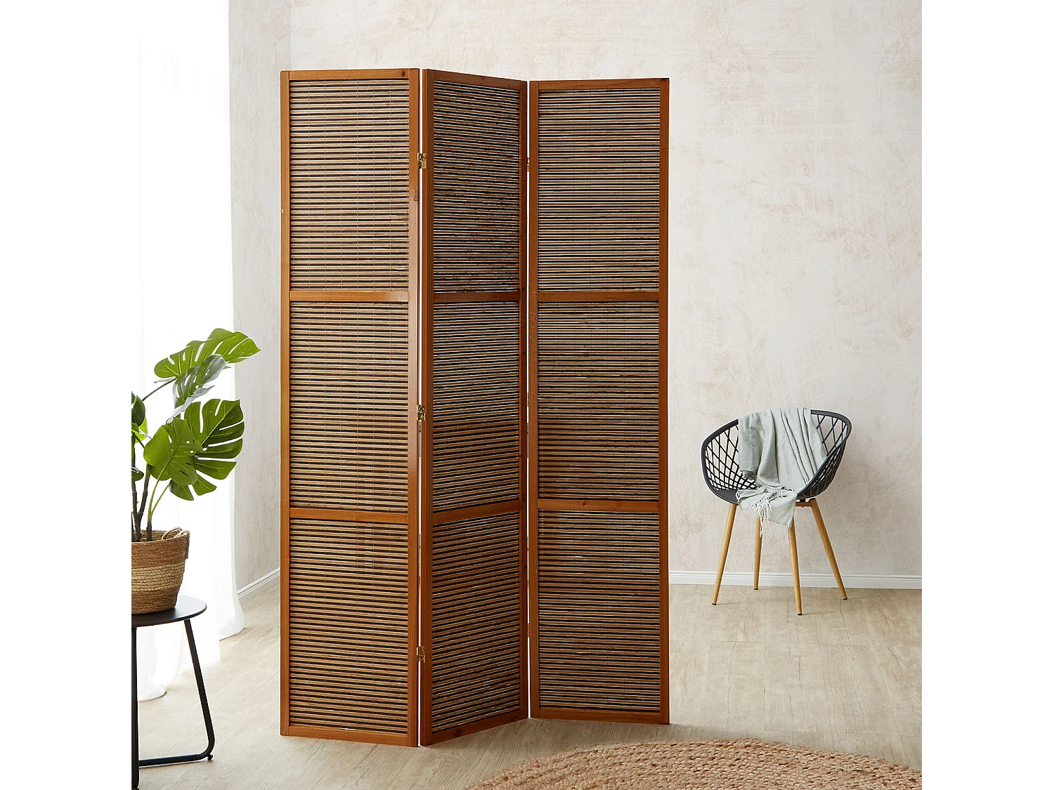 Kamerscheider 120x200x1,8 cm Bruin Bamboe
