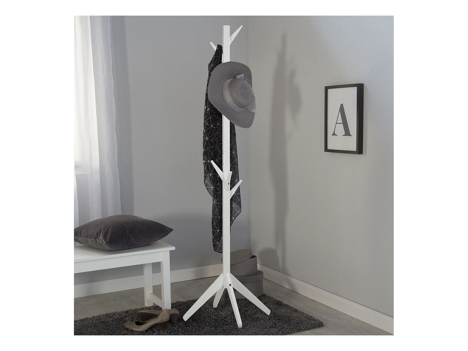 Porte-manteau 179x40x40 cm blanc