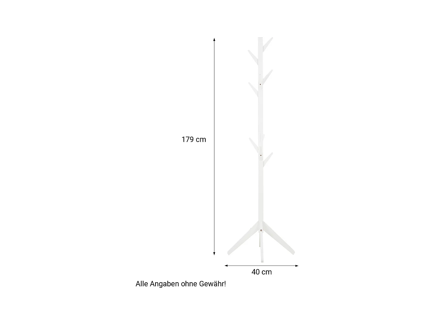 Porte-manteau 179x40x40 cm blanc