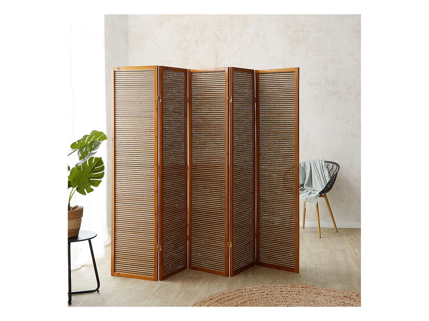 Paravent 220x2,2x175 cm marron