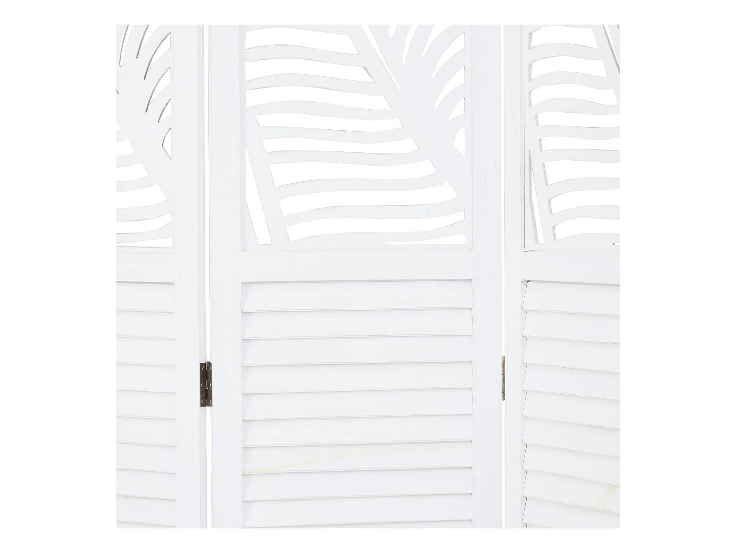 Paravent 3 volets en bois blanc, séparateur de pièce 170x120x2,2 cm