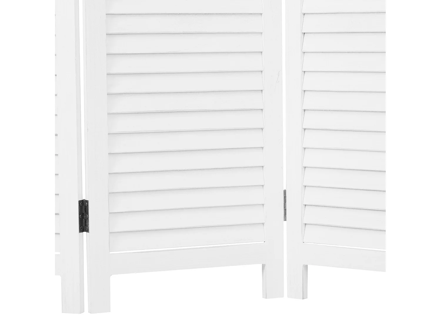 Paravent 3 volets en bois blanc, séparateur de pièce 170x120x2,2 cm
