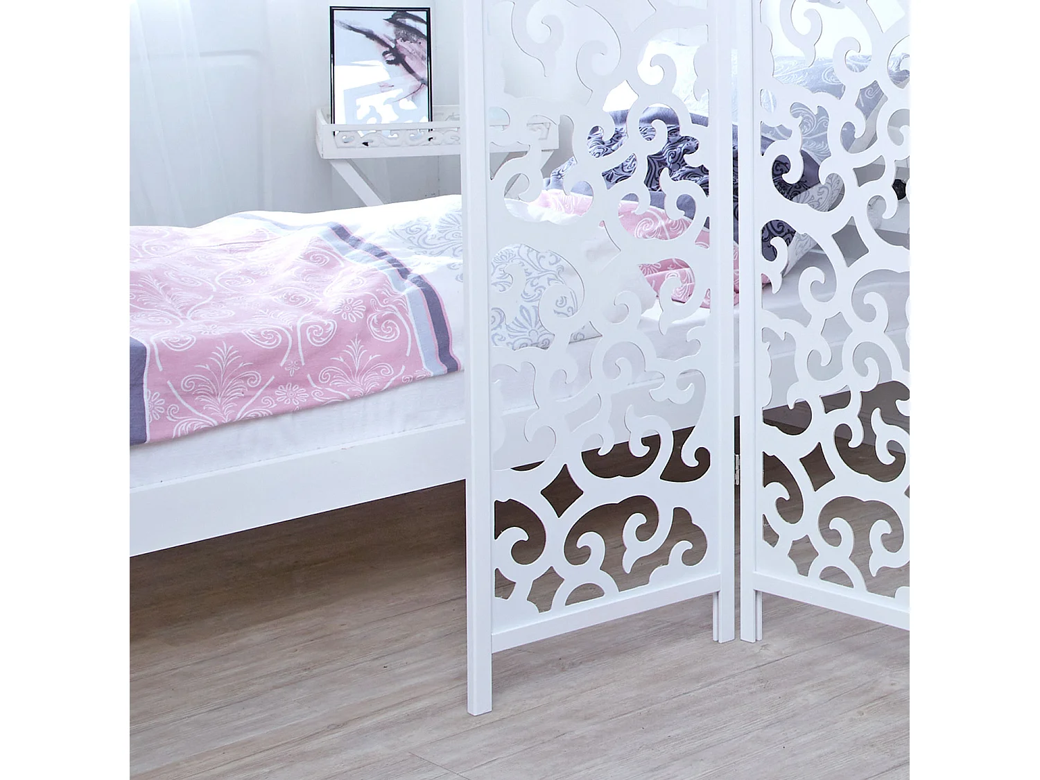 Kamerscherm 130x2,2x175 cm wit Shoji