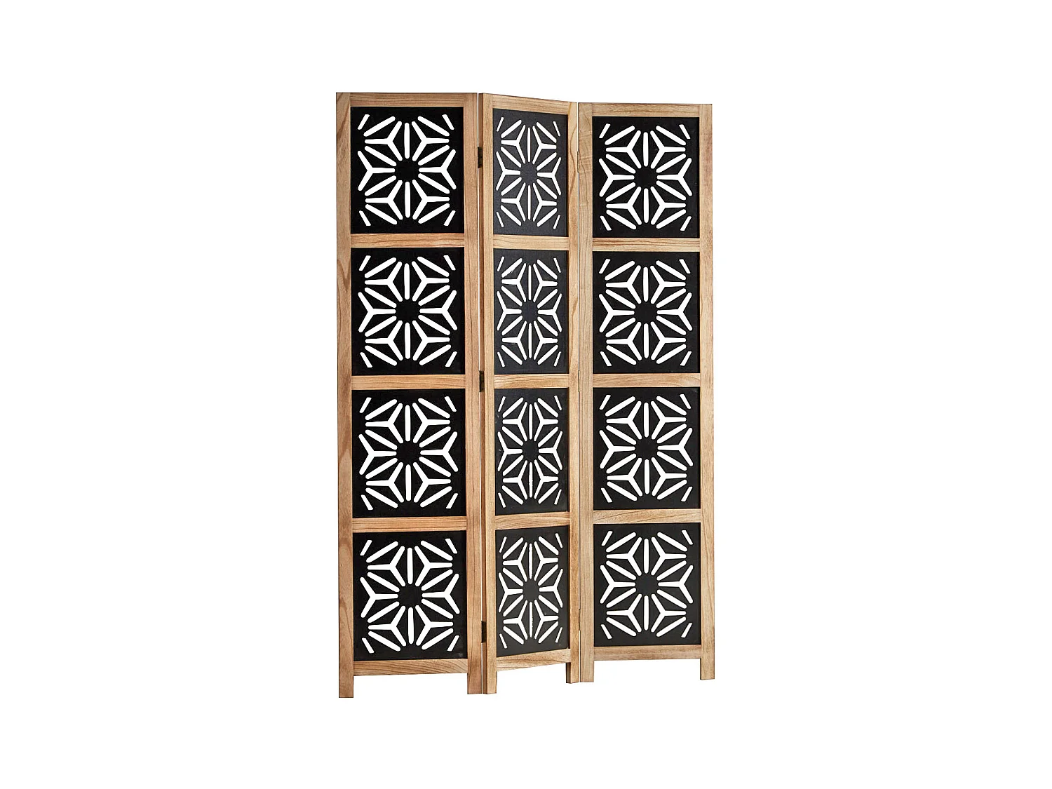 Paravent 170x120x2 cm naturel noir