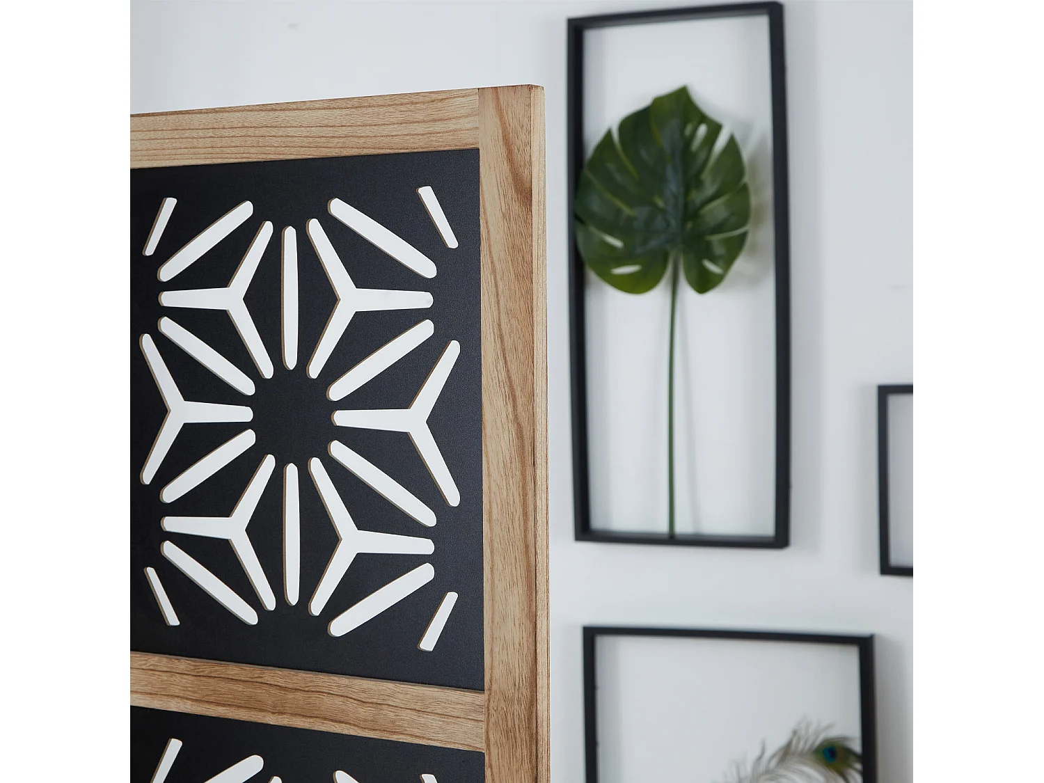 Kamerscherm 170x120x2 cm natuurlijk zwart