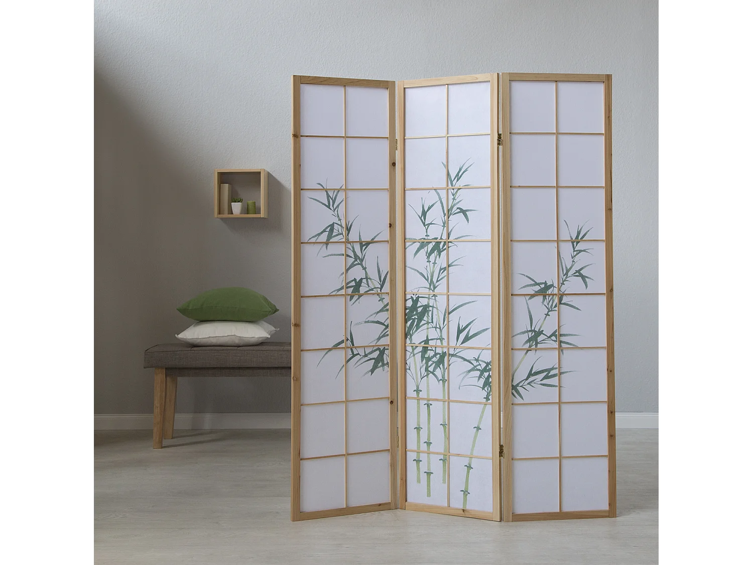 Separé 132x2x175 cm Bianco naturale Shoji