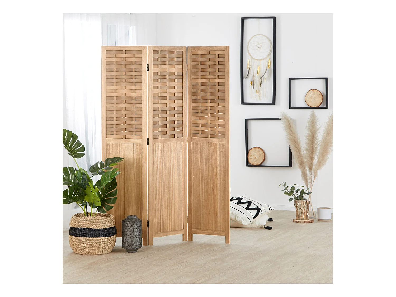 Séparateur de pièce 120x170x2,2 cm marron