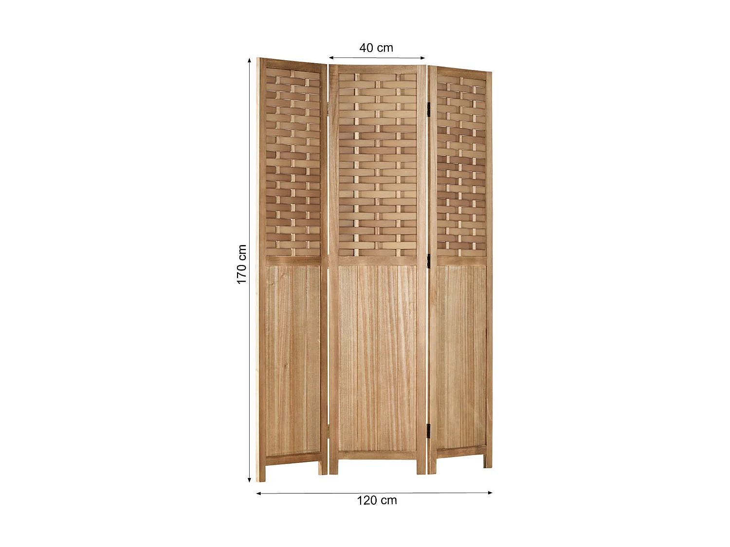 Separador de ambiente 120x170x2.2 cm marrón