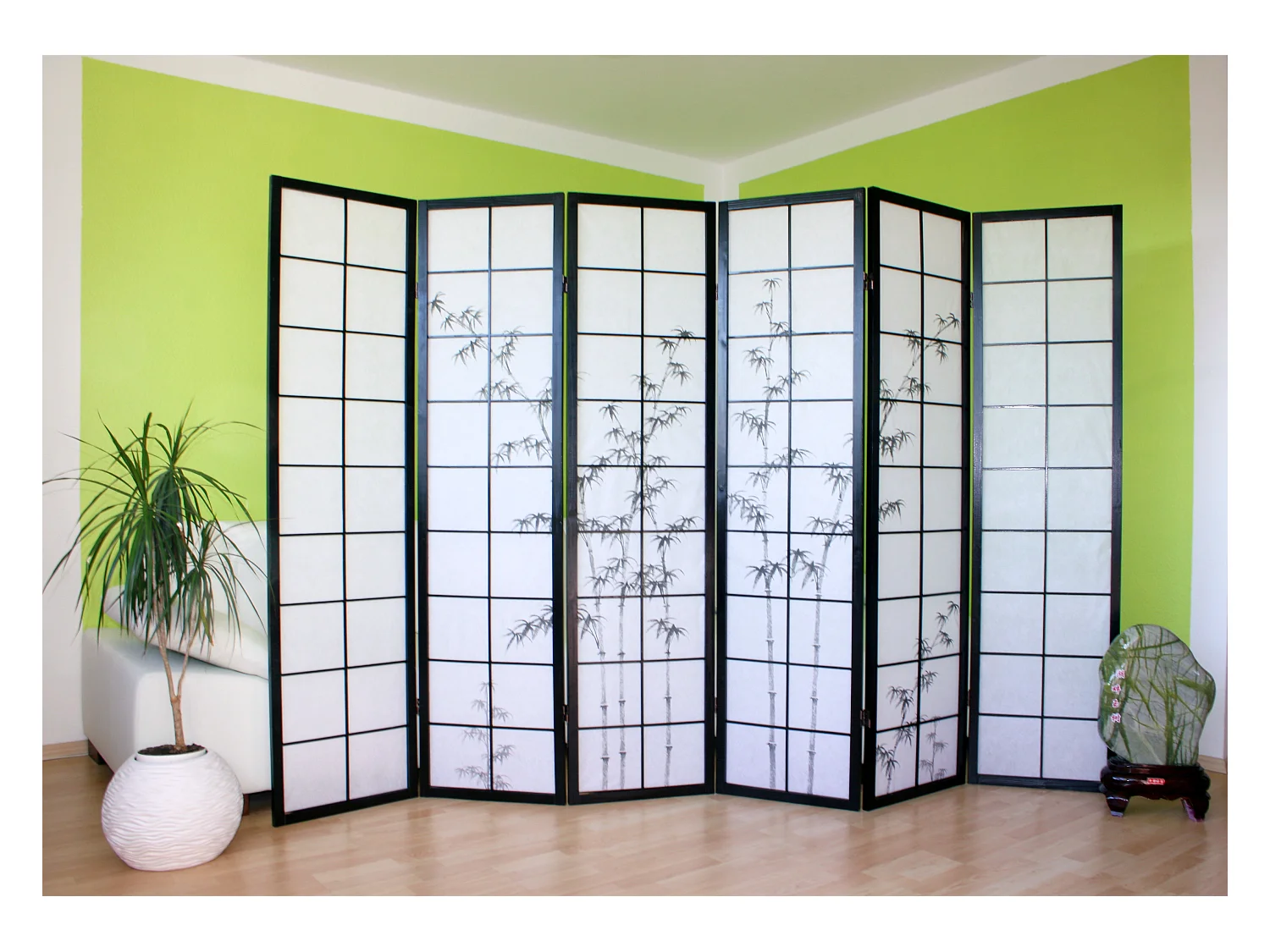 Paravent 264x2x179 cm noir Shoji