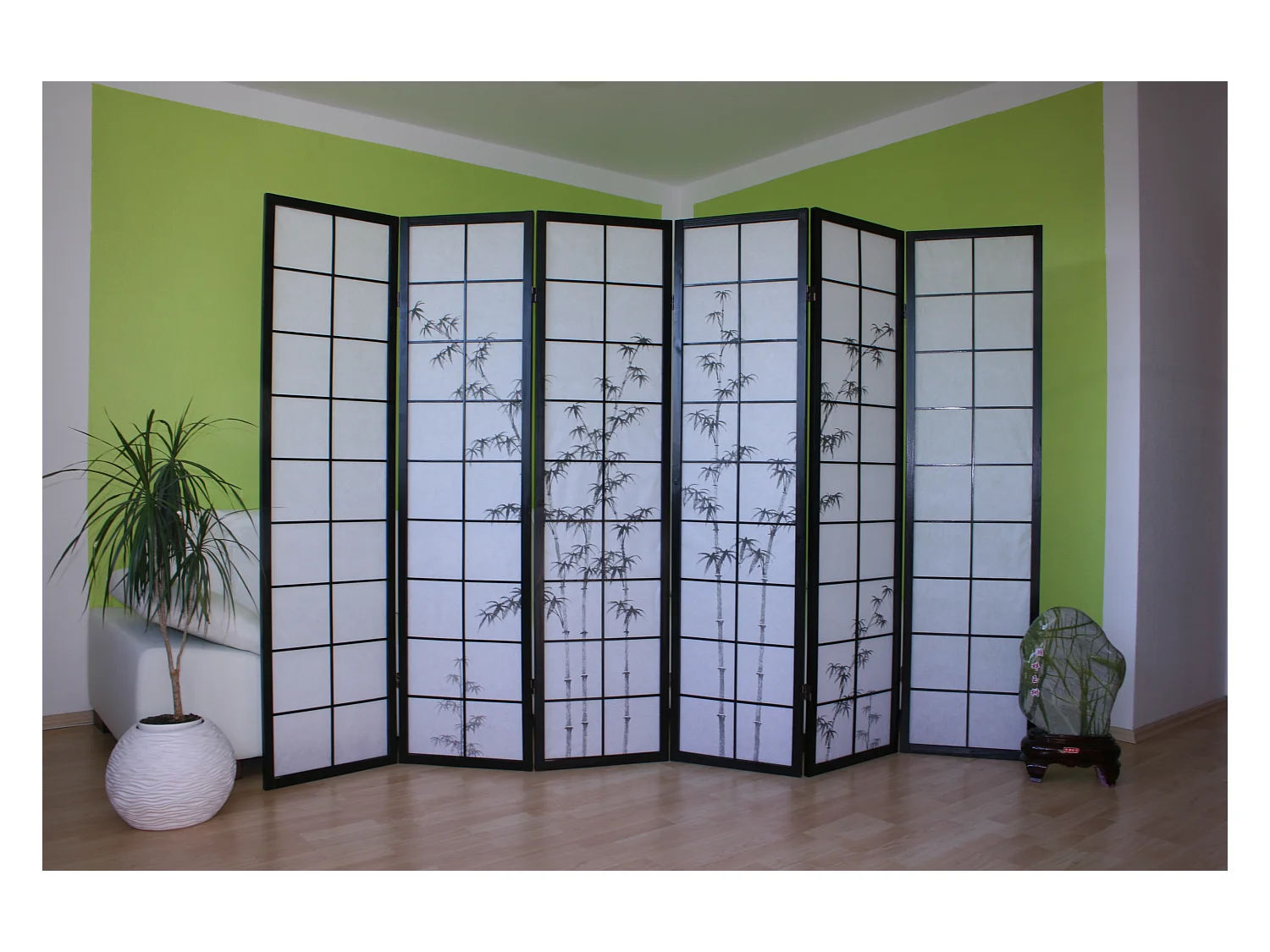 Paravent 264x2x179 cm noir Shoji