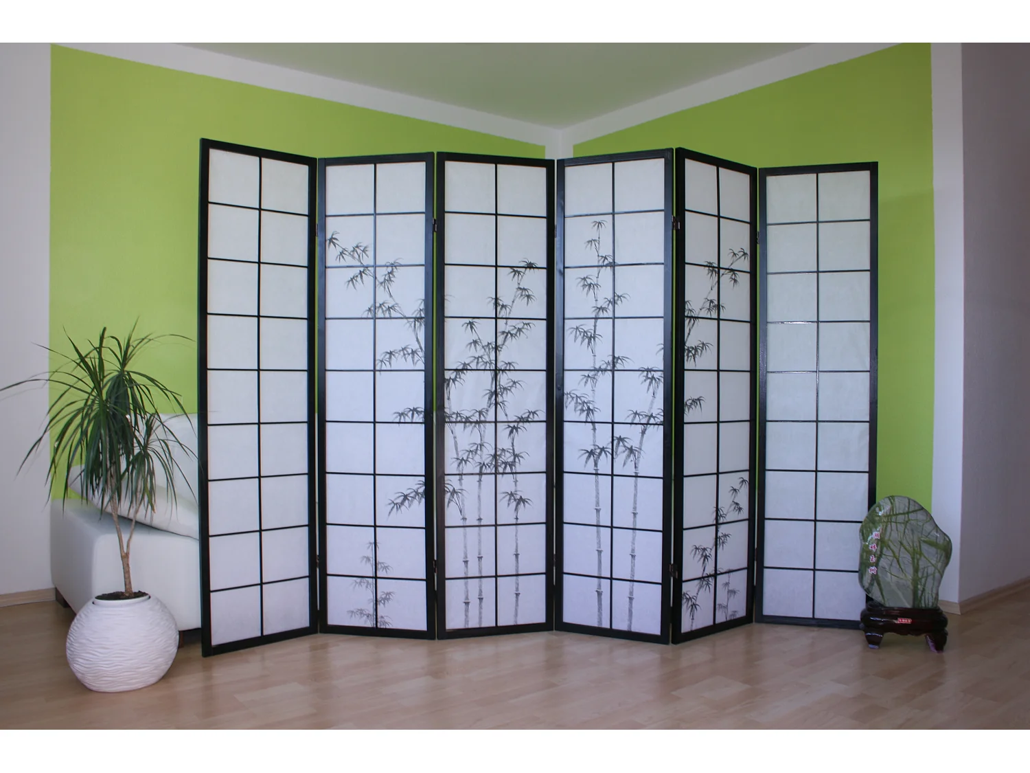 Separador de ambiente 264x2x179 cm negro Shoji