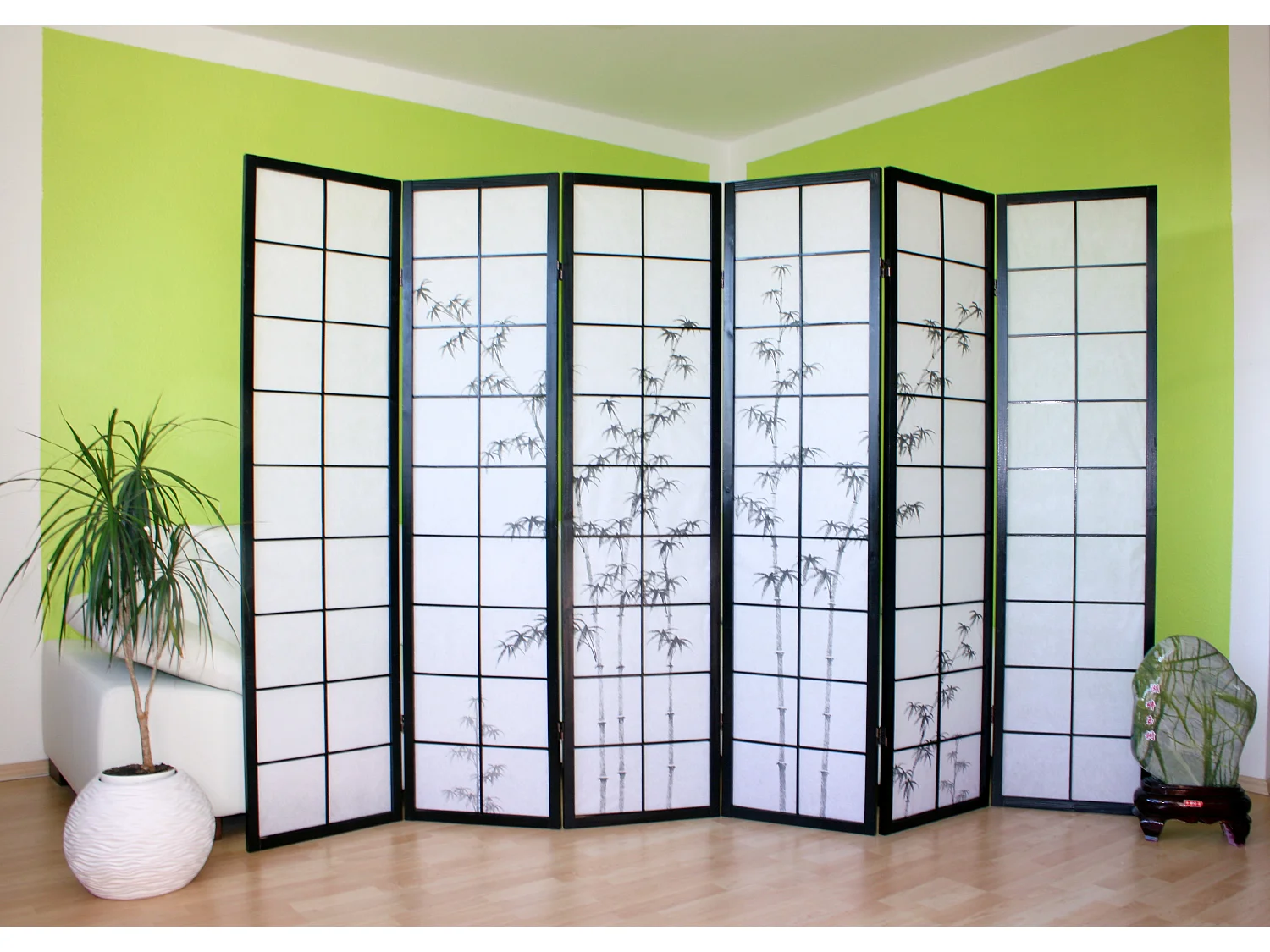 Separador de ambiente 264x2x179 cm negro Shoji