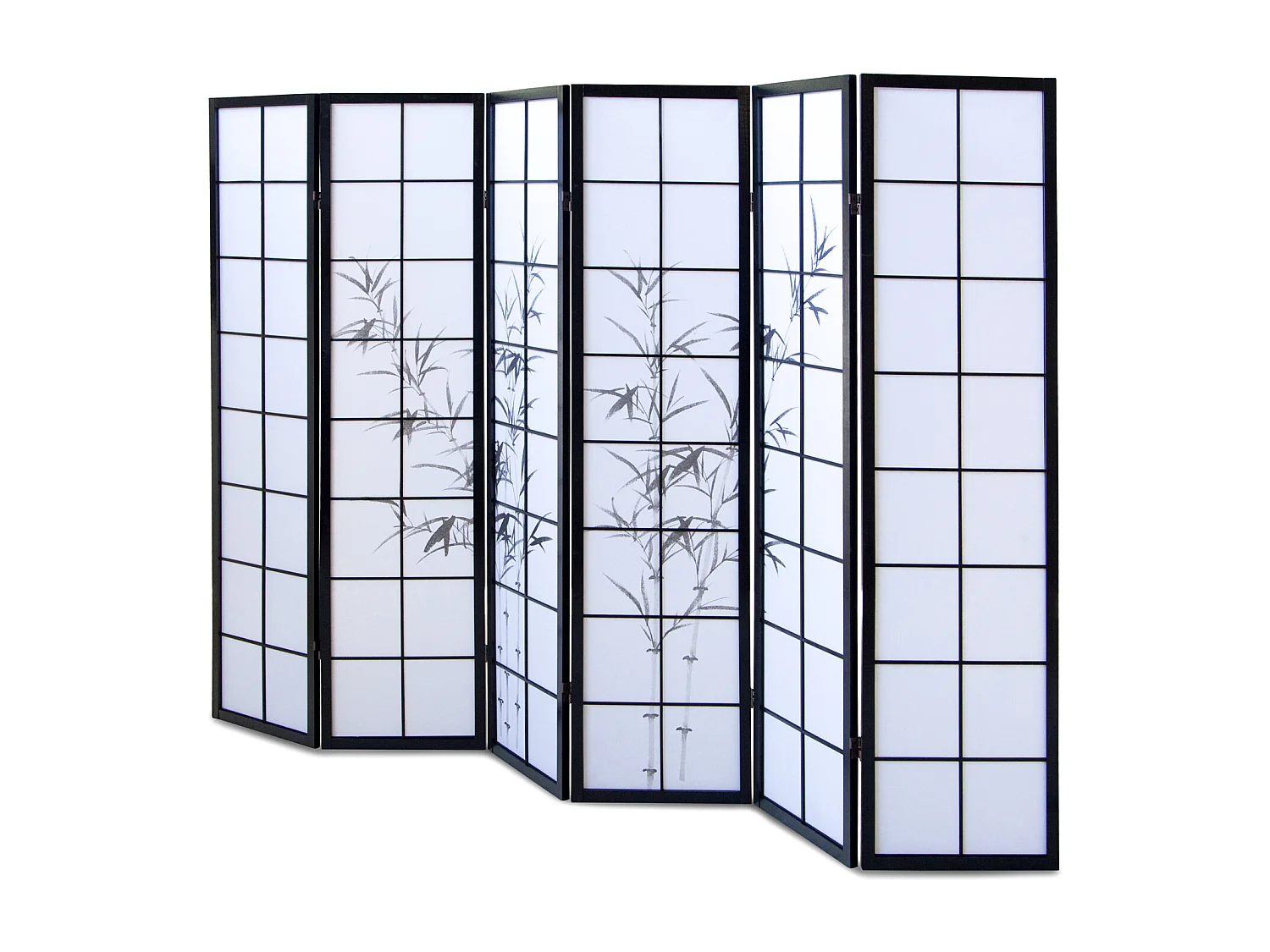 Separador de ambiente 264x2x179 cm negro Shoji