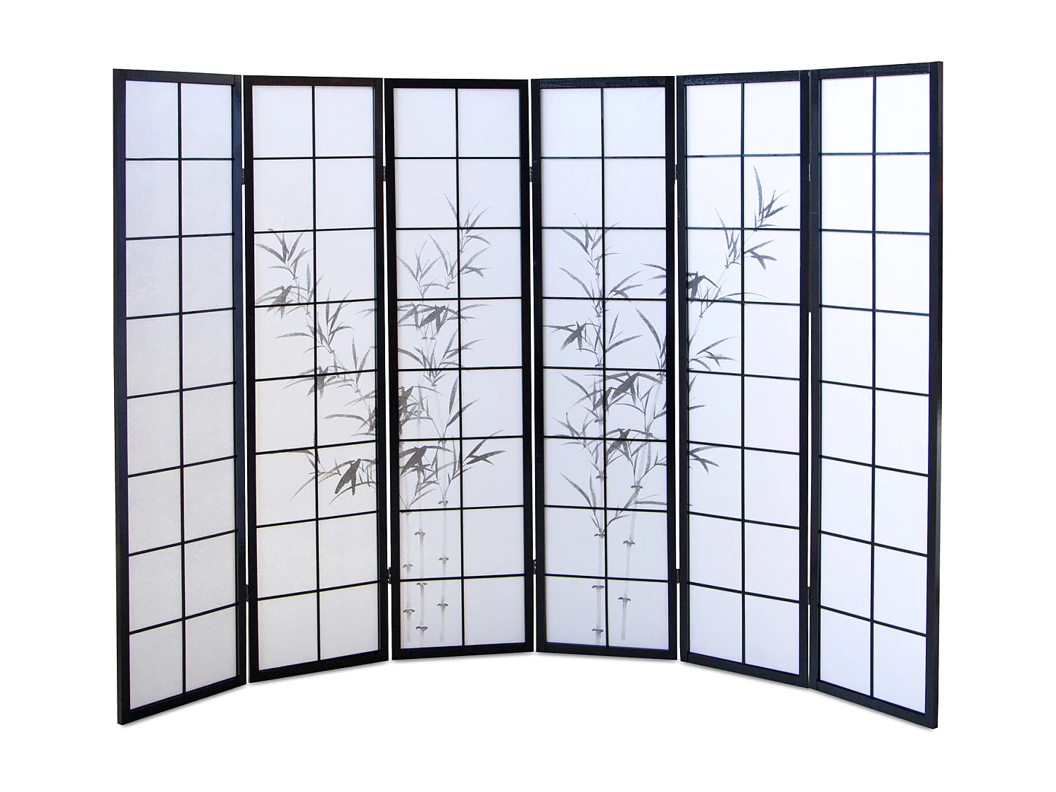 Separador de ambiente 264x2x179 cm negro Shoji