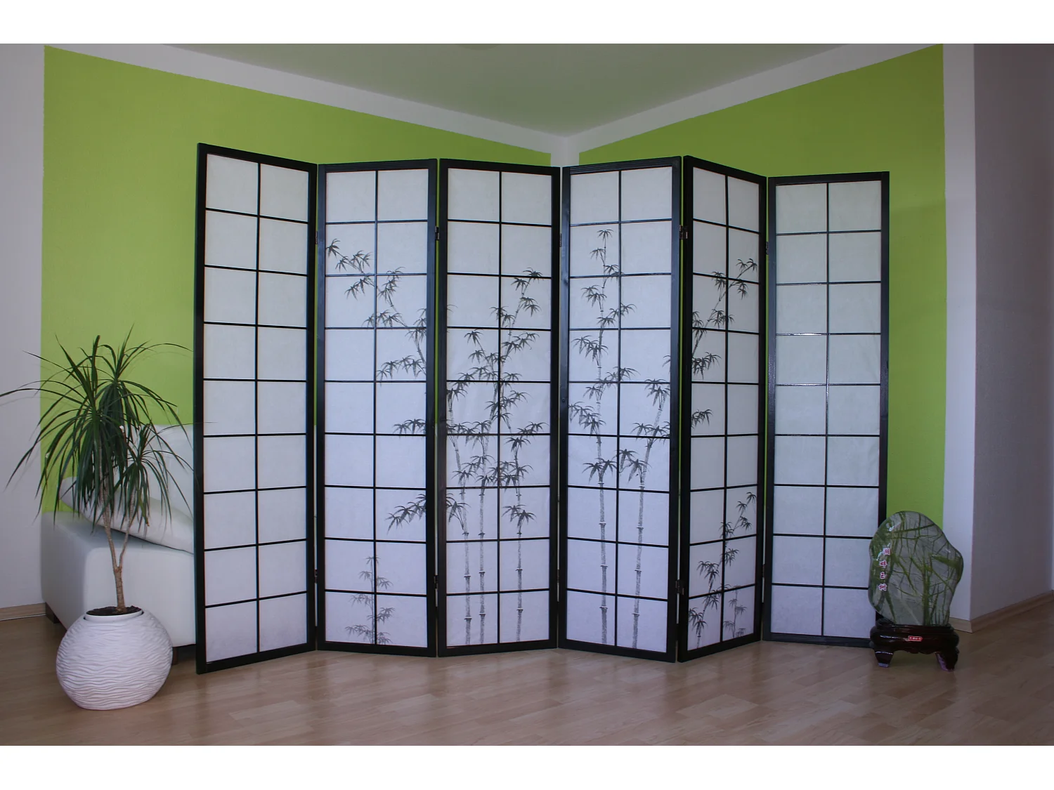 Separador de ambiente 264x2x179 cm negro Shoji