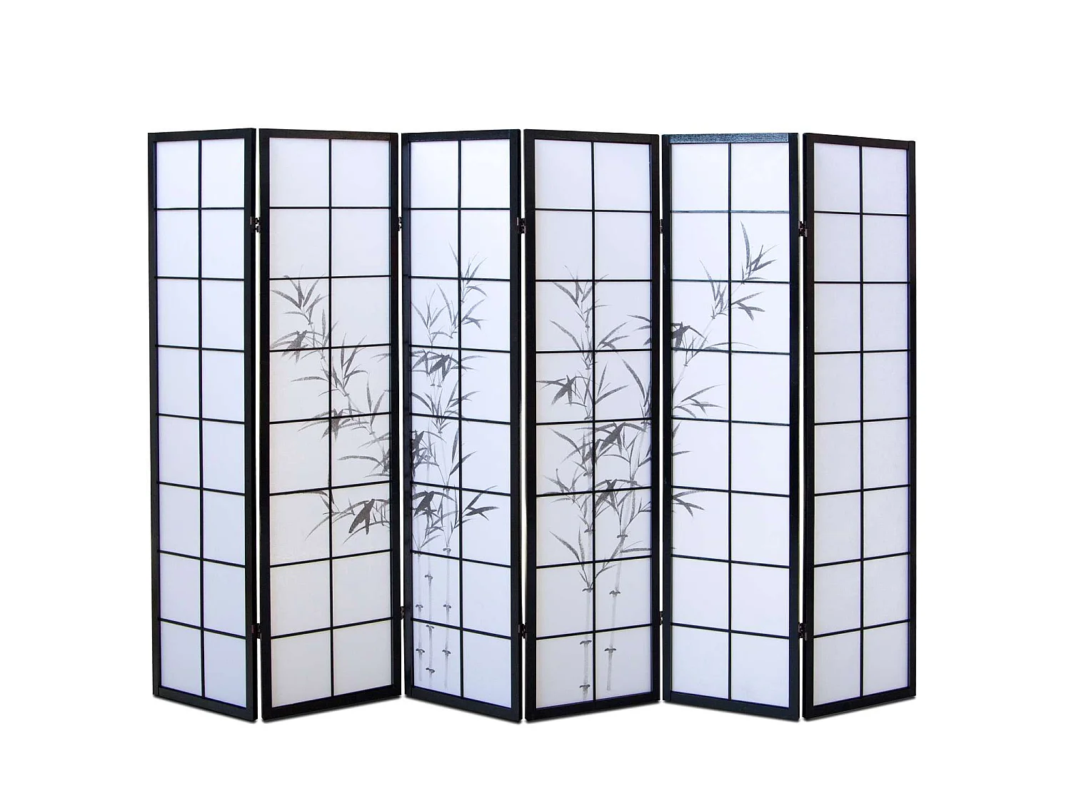 Raumteiler 264x2x179 cm schwarz Shoji