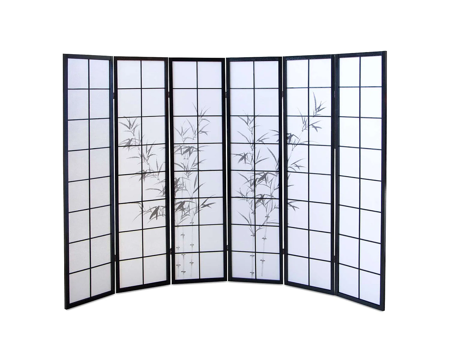 Raumteiler 264x2x179 cm schwarz Shoji