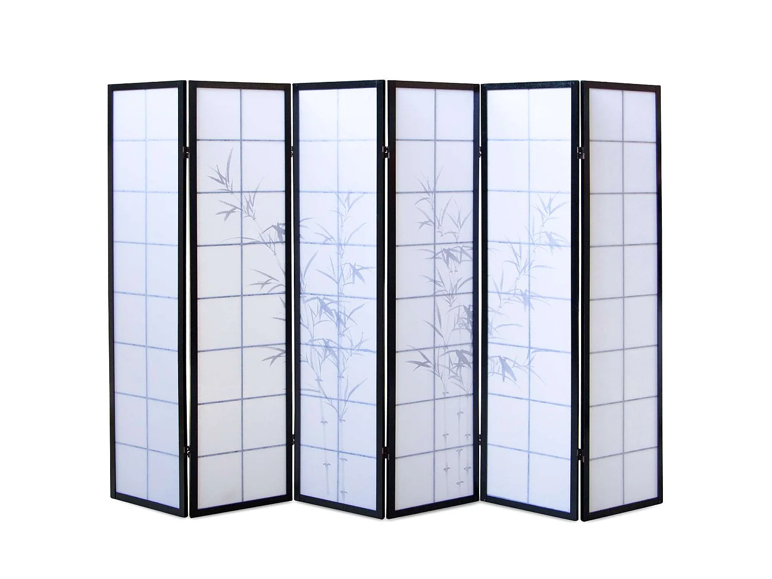 Raumteiler 264x2x179 cm schwarz Shoji