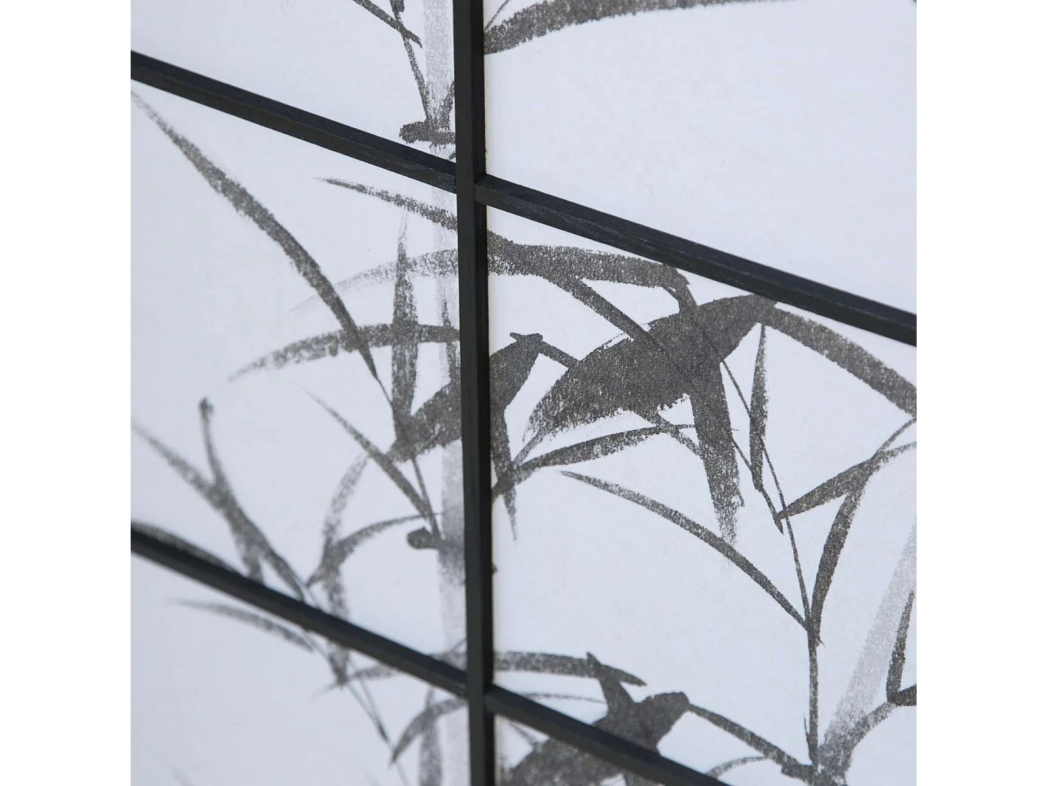 Raumteiler 264x2x179 cm schwarz Shoji