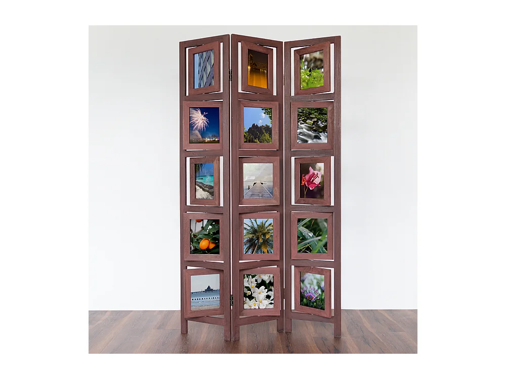 Paravent, 161x93x2 cm, marron, séparateur de pièce