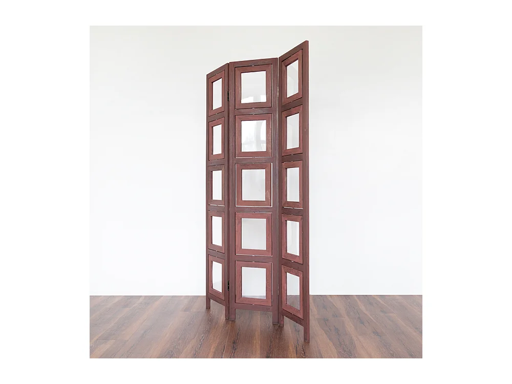 Paravent, 161x93x2 cm, marron, séparateur de pièce