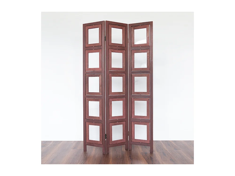 Paravent, 161x93x2 cm, marron, séparateur de pièce