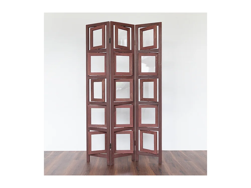 Paravent, 161x93x2 cm, marron, séparateur de pièce