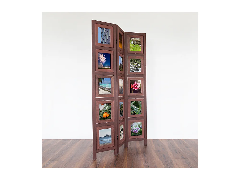 Paravent, 161x93x2 cm, marron, séparateur de pièce