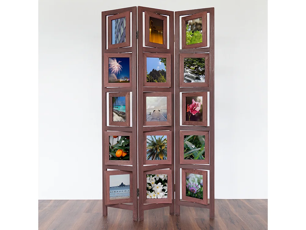 Paravent, 161x93x2 cm, marron, séparateur de pièce
