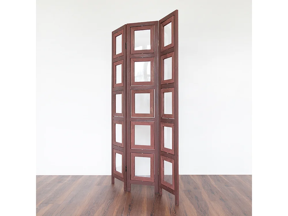 Paravent, 161x93x2 cm, marron, séparateur de pièce