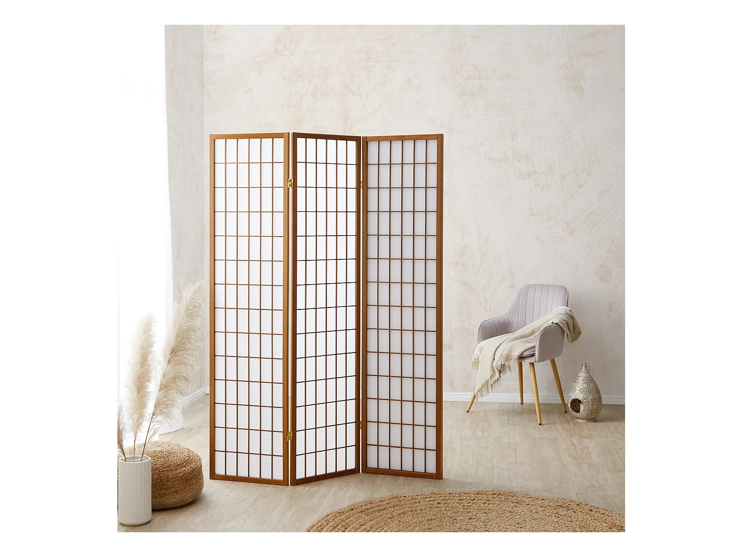 Kamerscheiding 175x132x2,2 cm bruin Shoji