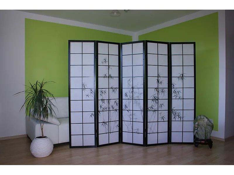 Kamerscherm 179 cm Zwart