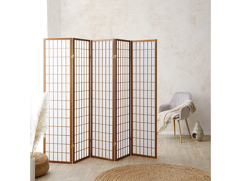 Raumteiler 220x175x2,2 cm braun Shoji