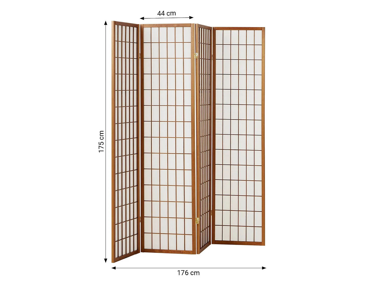 Raumteiler mit Bildschirm 176x2,2x175 cm Braun Shoji