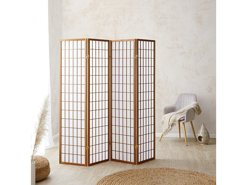 Kamerscherm roomdivider 176x2.2x175 cm Bruin Shoji
