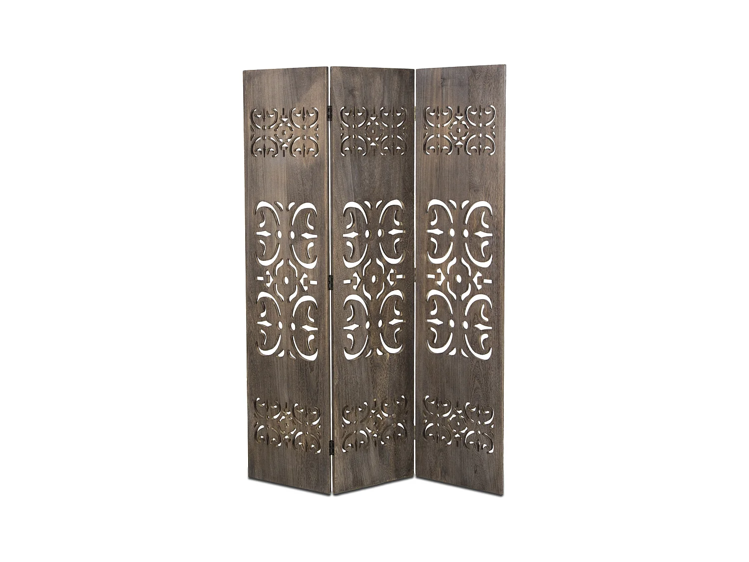 Paravent 170x120x2 cm cloison en bois lavé marron écran de séparation