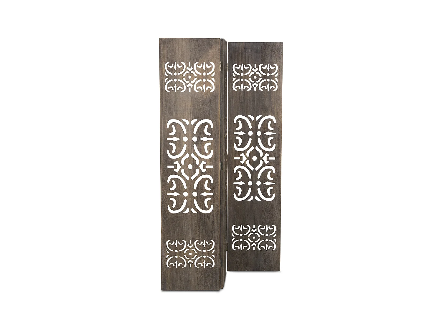 Paravent 170x120x2 cm cloison en bois lavé marron écran de séparation