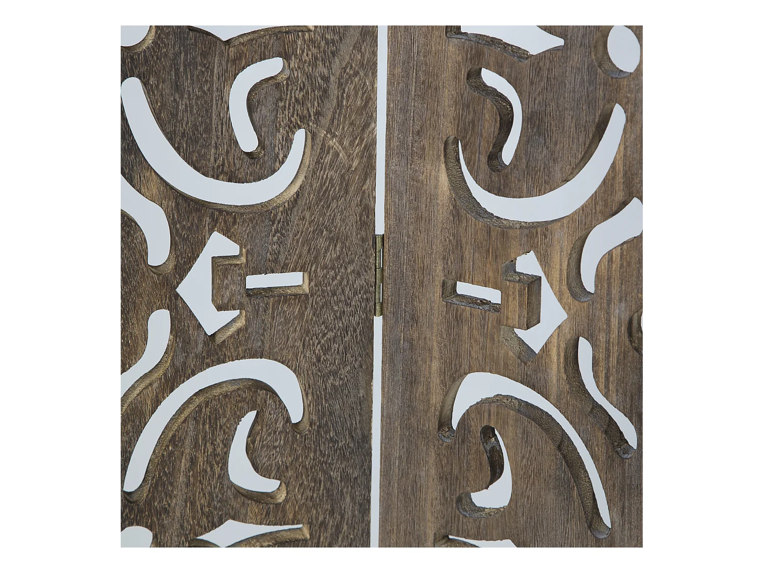 Paravent 170x120x2 cm cloison en bois lavé marron écran de séparation