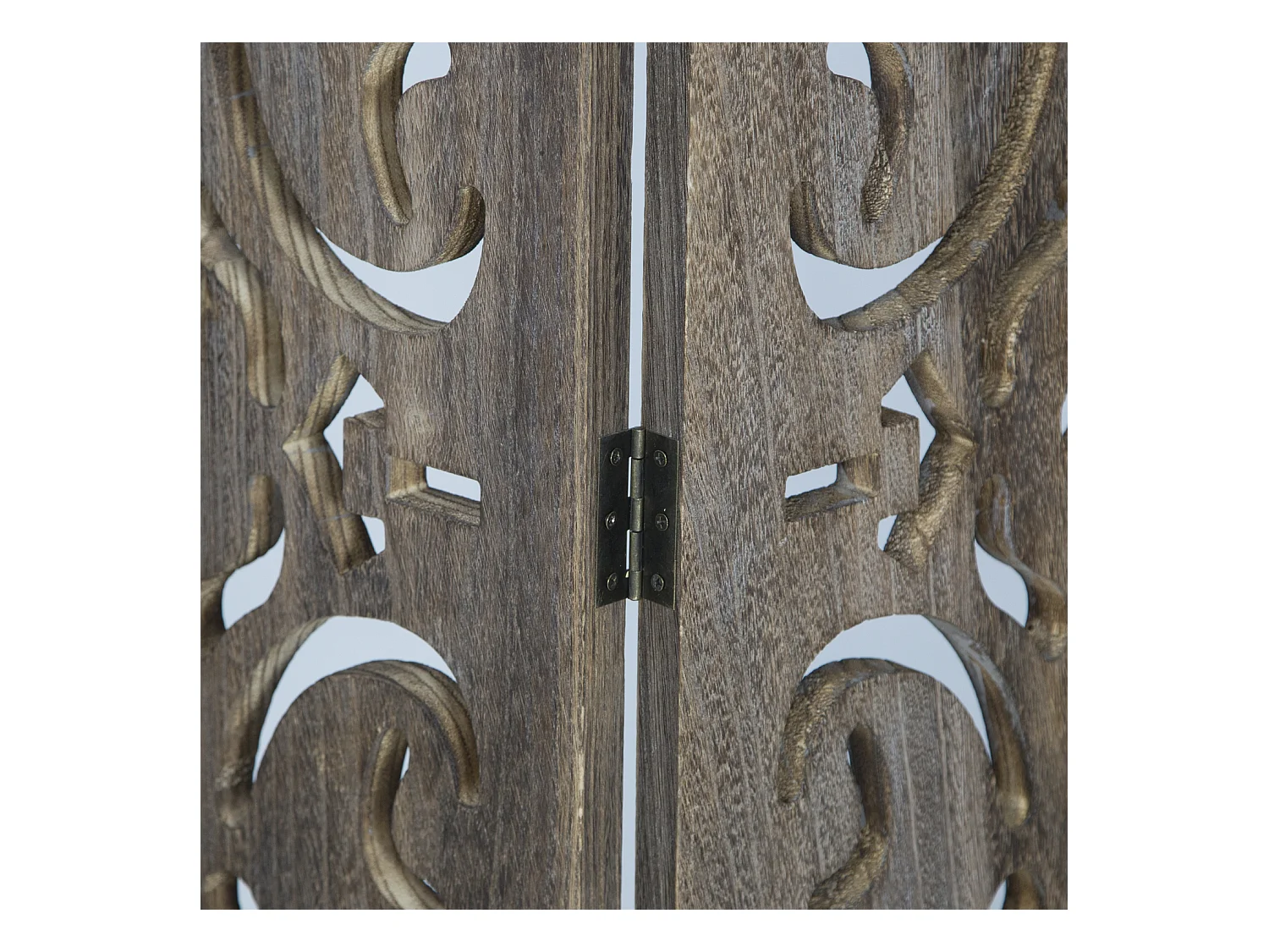 Paravent 170x120x2 cm cloison en bois lavé marron écran de séparation