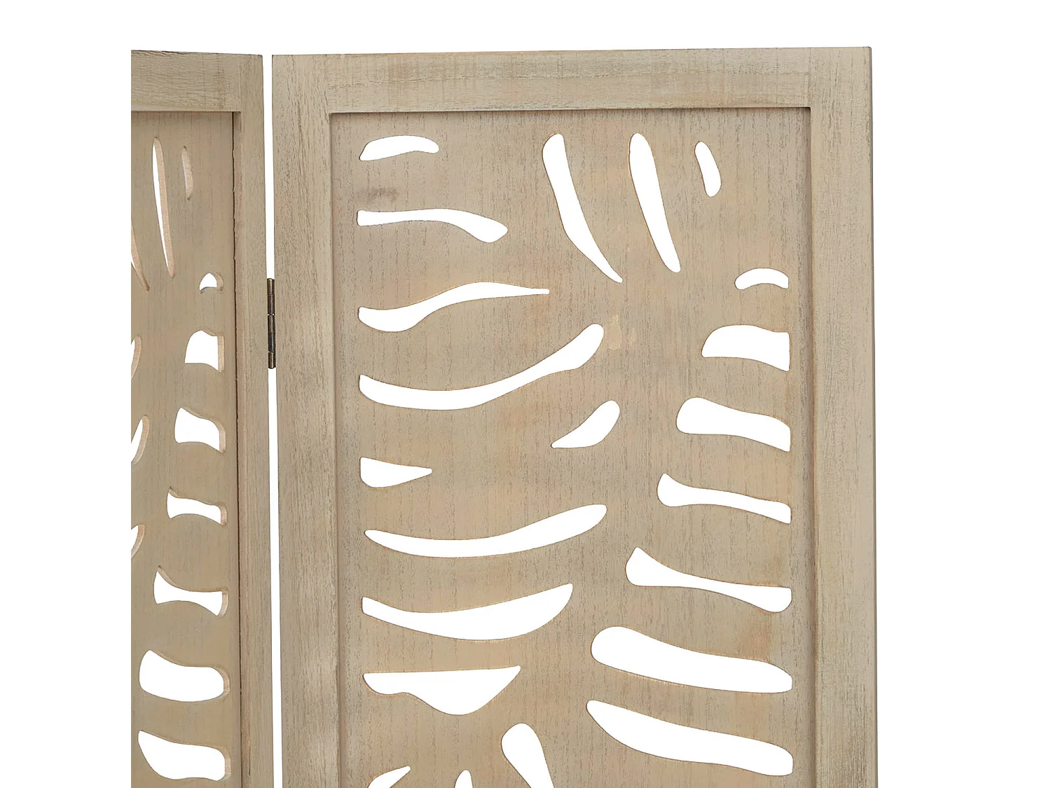 Separador de ambiente 120x170x2.2 cm beige Paraván 3 paneles plegable pantalla de madera