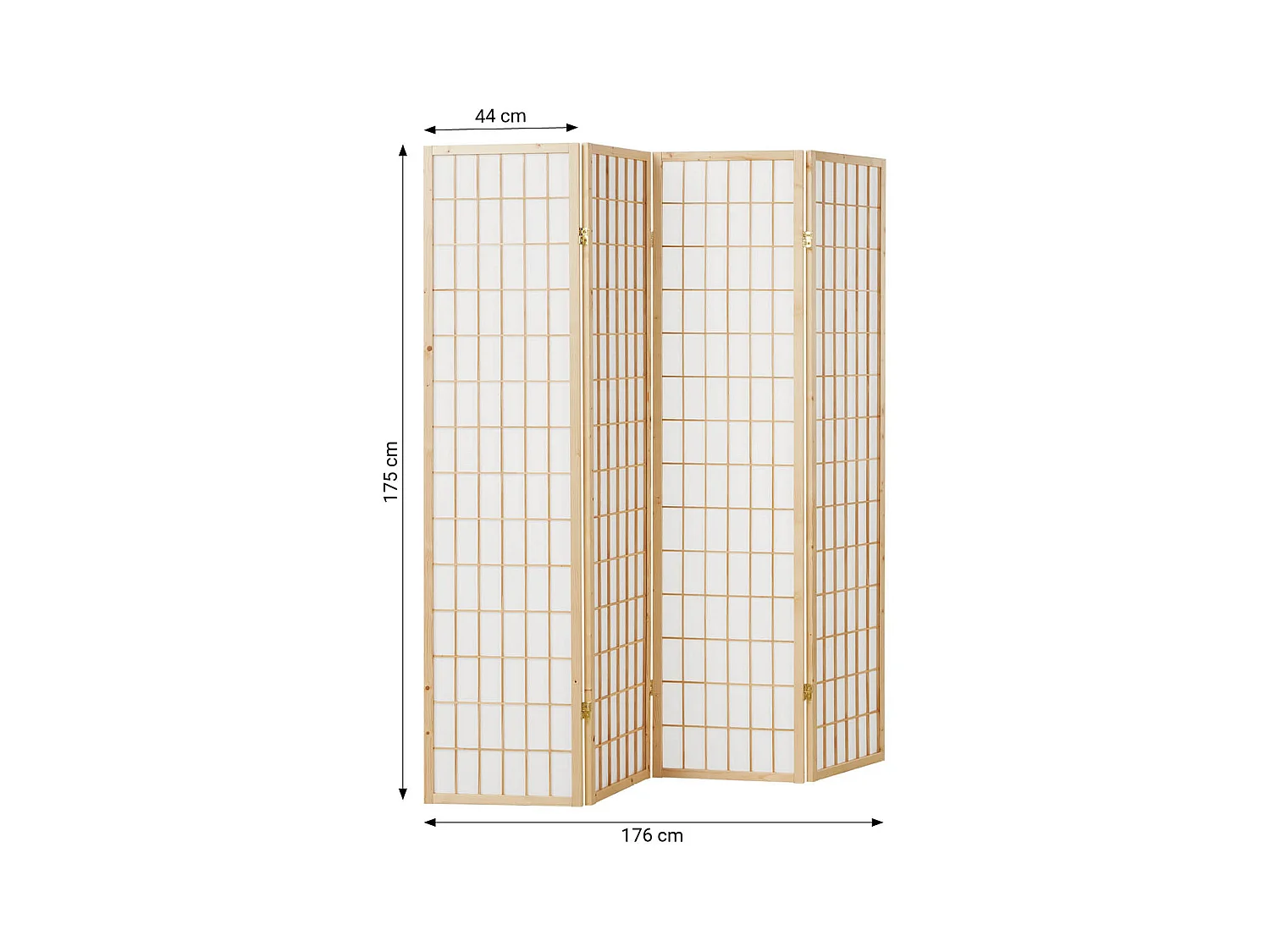 Paravent 175x176x2.2 cm Naturel Shoji