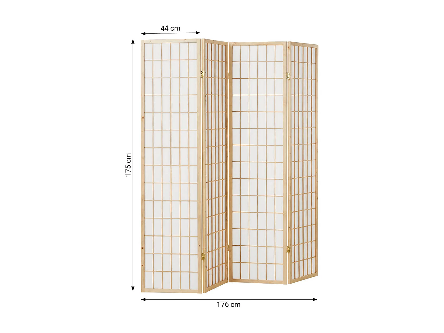 Kamerscheider 175x176x2,2 cm Natuurlijk Shoji