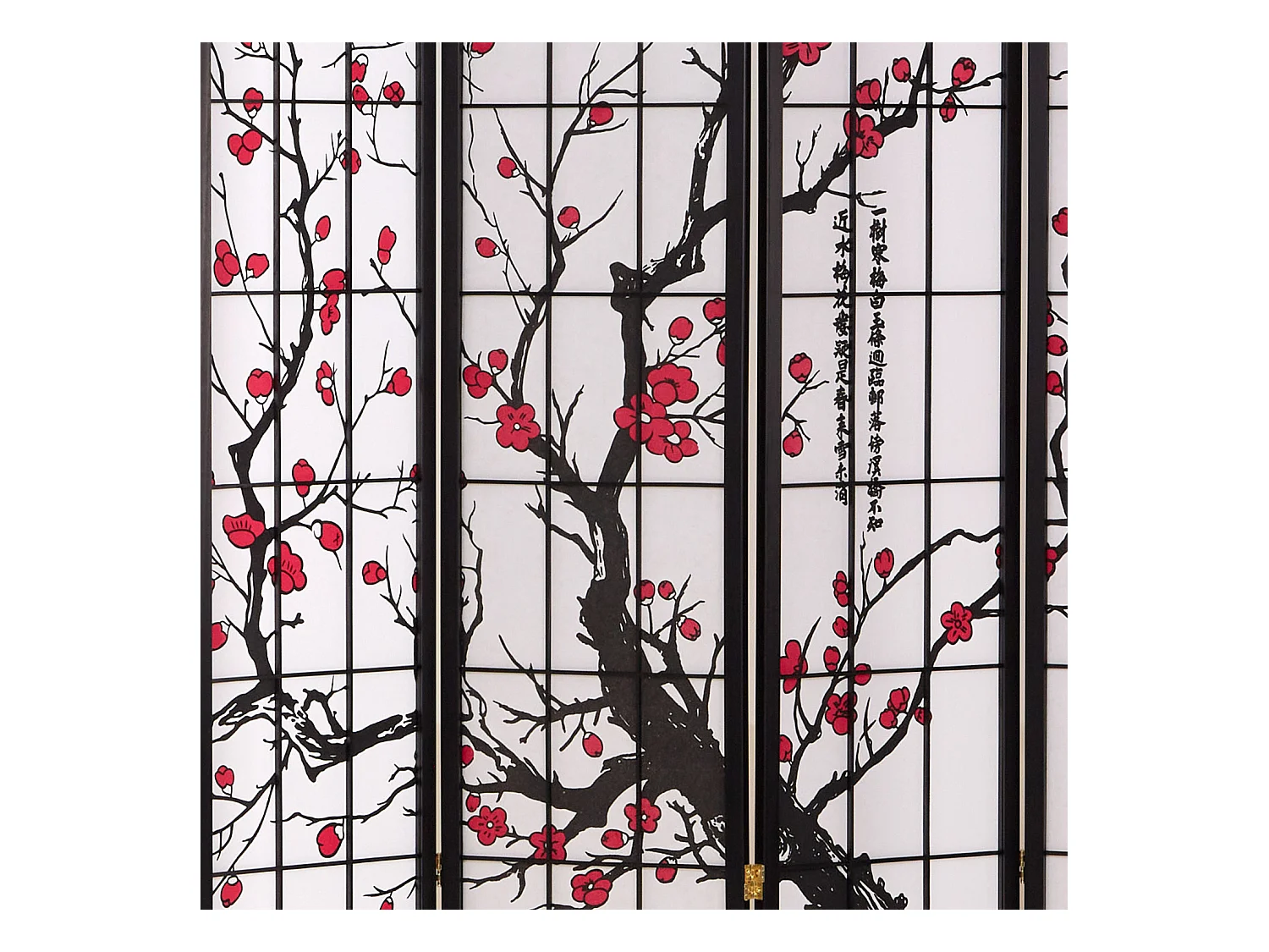 Paravent 179x264x2 cm noir Shoji