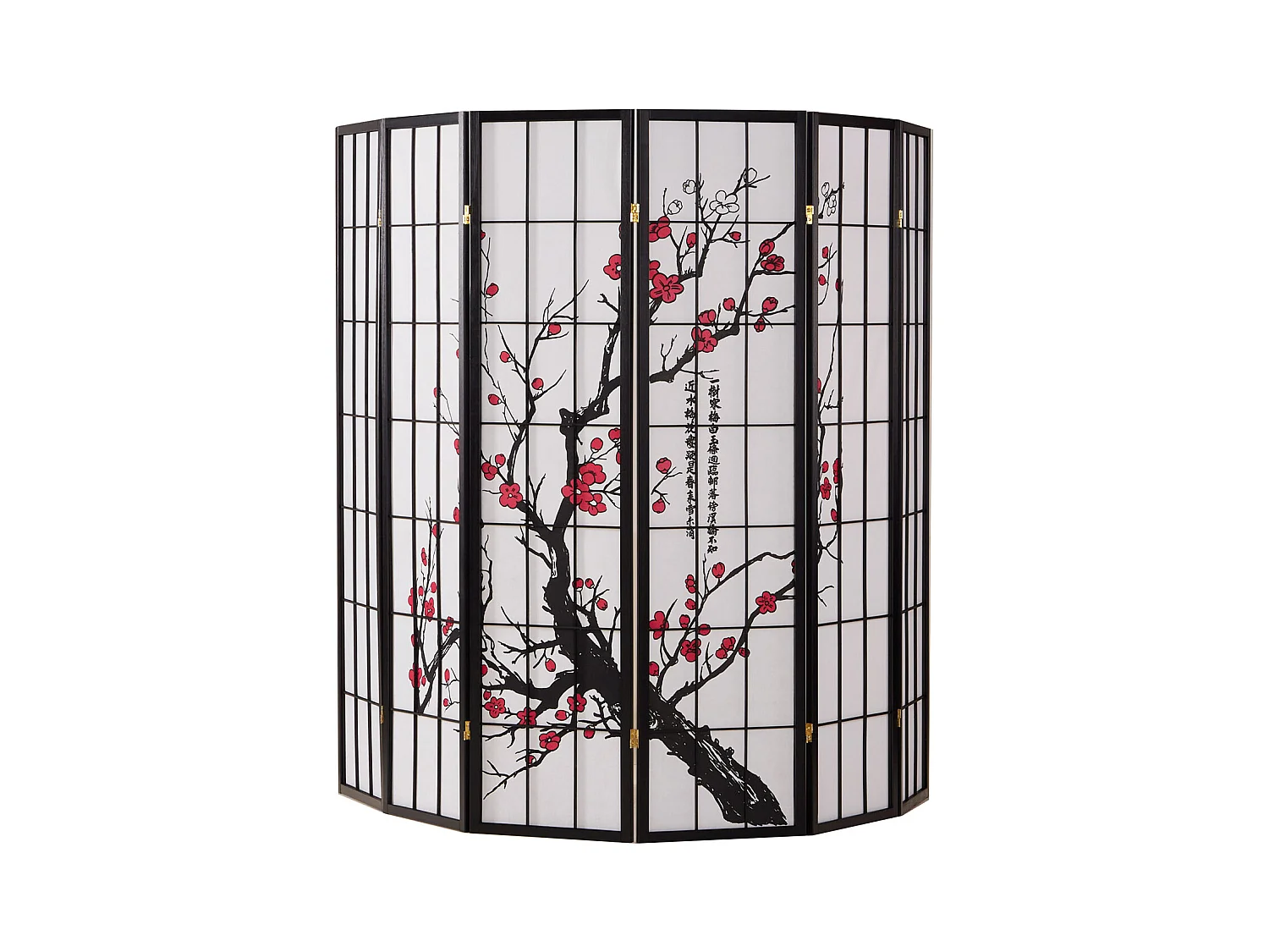 Paravent 179x264x2 cm noir Shoji