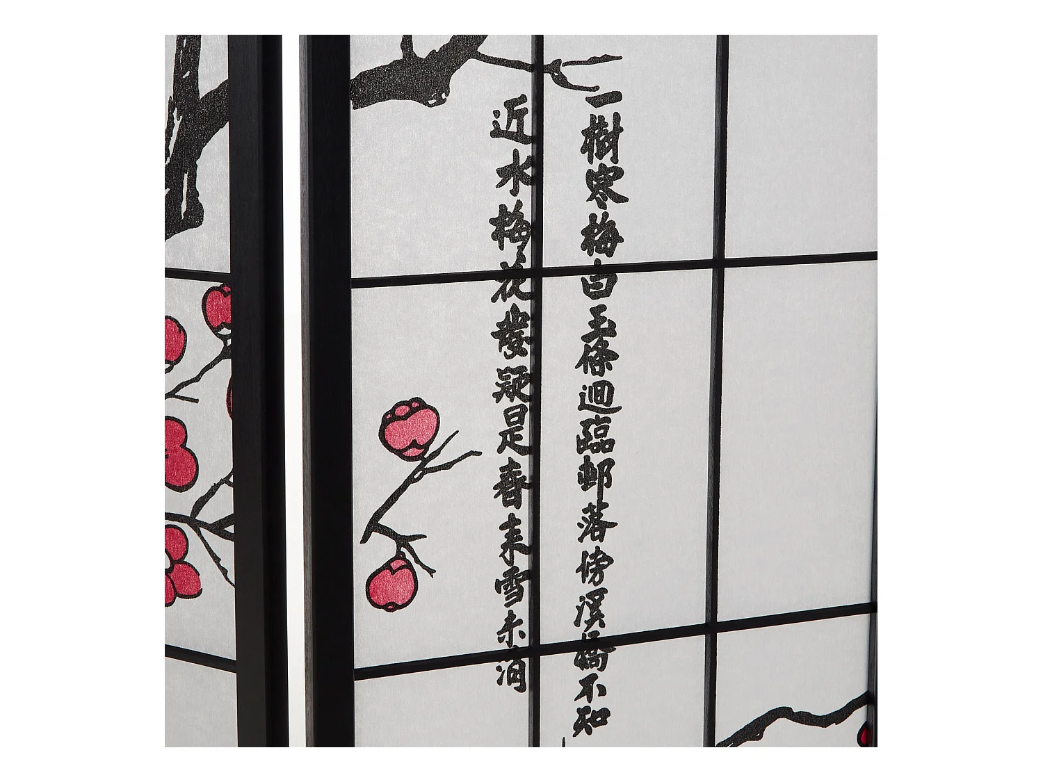 Paravent 179x264x2 cm noir Shoji