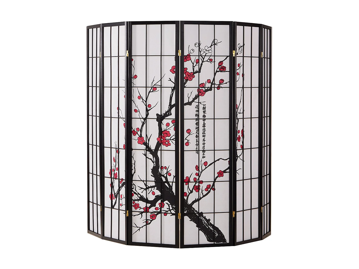 Paravent 179x264x2 cm noir Shoji