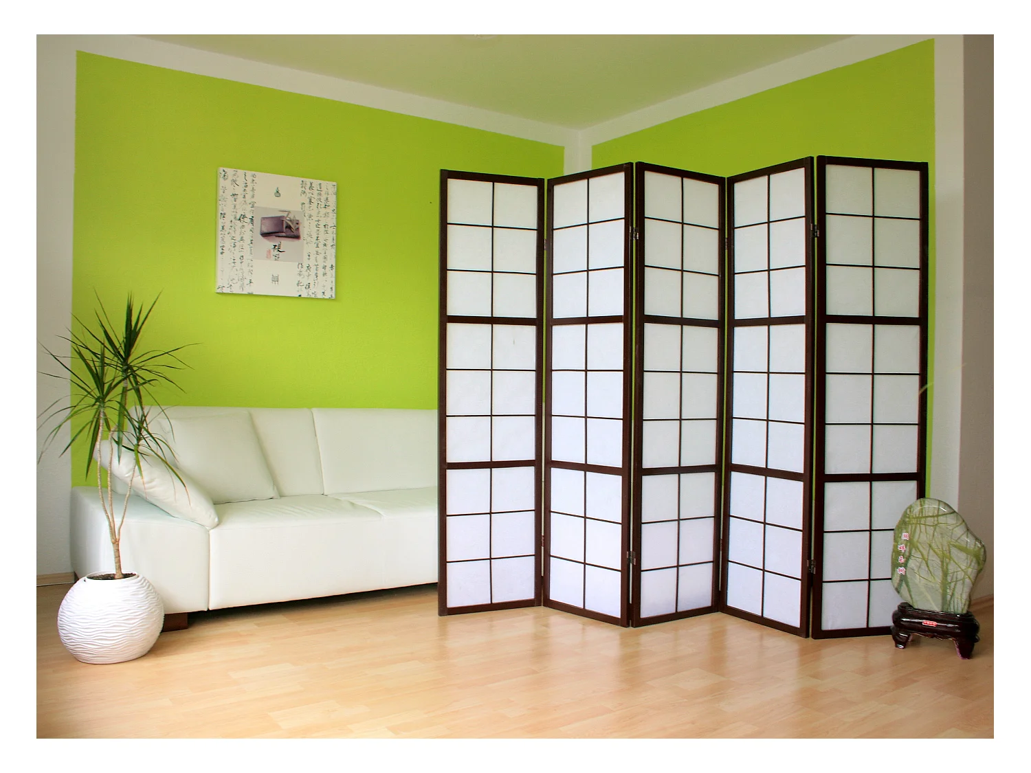 Paravent 175x220x2,2 cm noir Shoji