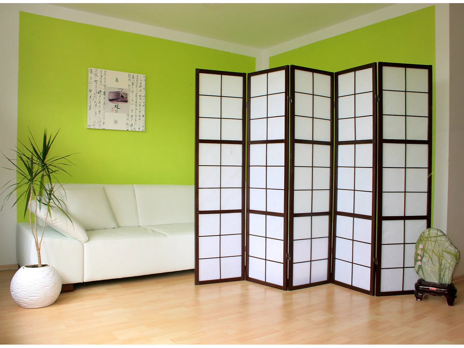 Biombo 175x220x2.2 cm negro Shoji